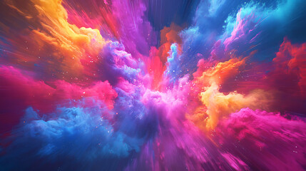 Colorful Abstract Swirl of Neon Energy in Dynamic Motion