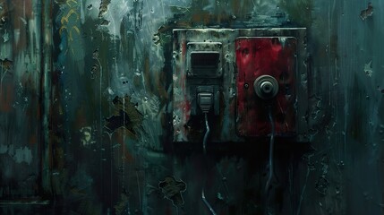 Rusty Metal Panel with Vintage Switch and Electrical Outlet