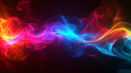 Obraz premium Dynamic Abstract Neon Light Swirls in Vibrant Motion Design