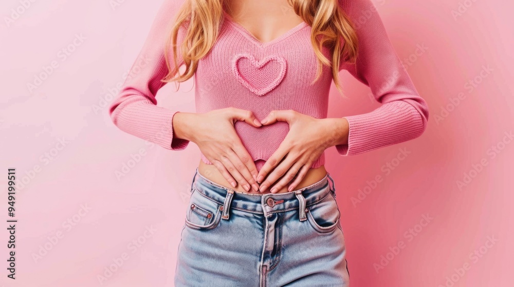 Poster a person creating a hand gesture of love and affection