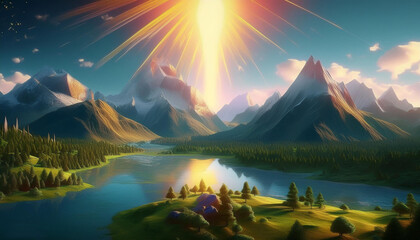 View of spectacular nature landscape 