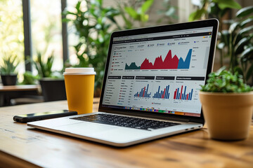 Data Analysis on Laptop Screen - Business Growth and Trends
