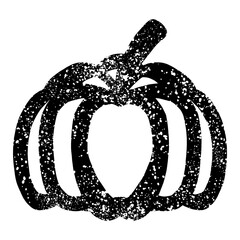 Hand drawn pumpkin with grunge texture