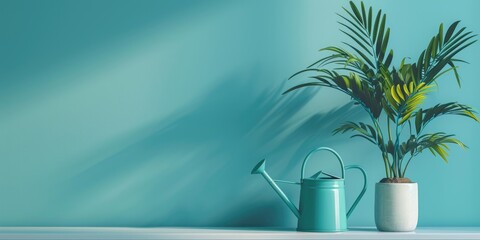 Indoor decorative greenery and watering container for persistent plant care and development Household plant maintenance and irrigation for interior and home aesthetics