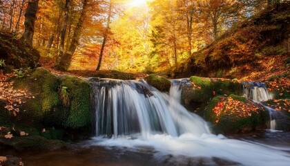 waterfall in autumn