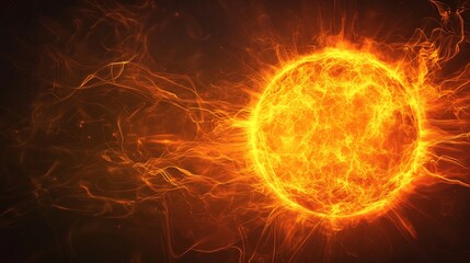 Abstract representation of a sun with just a circle and a few rays extending outward