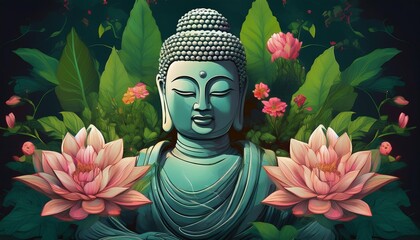 buddha in the lotus flower