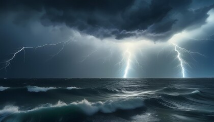 lightning over the sea