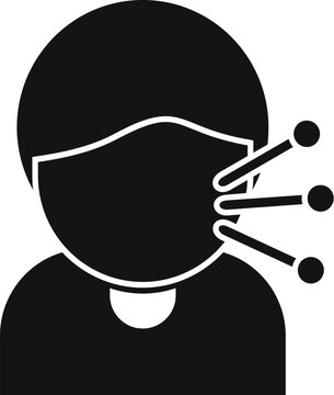 recommend clip art: Silhouette icon of a patient receiving acupuncture treatment with needles inserted into specific points on the face