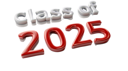 Class of 2025 Vector text for graduation design isolated on white background