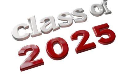 Class of 2025 Vector text for graduation design isolated on white background