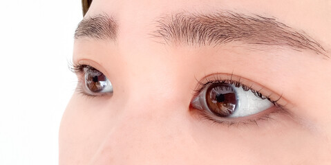 Obraz premium まつ毛パーマをした女性の目元