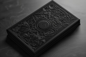 Fototapeta premium A minimal and matte card back design from a fantasy occult game centered on Dante's Inferno.