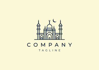 Vector illustration of Mosque Logo Design