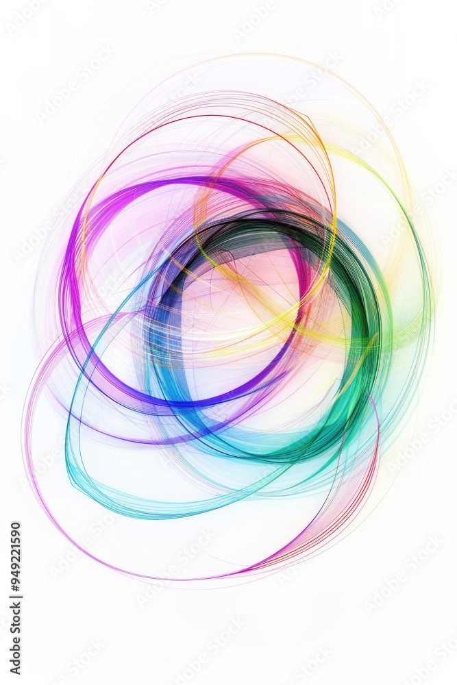 Poster A vibrant and abstract design featuring swirling patterns on a clean white backdrop