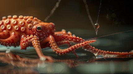 Close-up of an Octopus with Tentacles Reaching Out