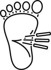 Simple vector of a foot with heat radiating off of it, as seen with a thermal camera