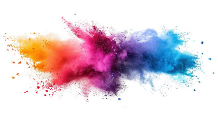 Holi paint color powder explosion colorful isolated on white background