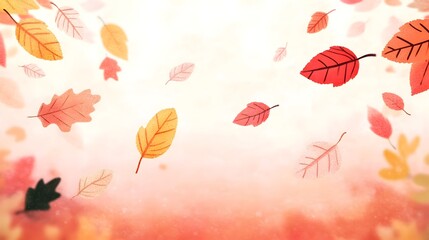 Obraz premium Crisp Autumn Foliage Swirling in Serene Forest Landscape