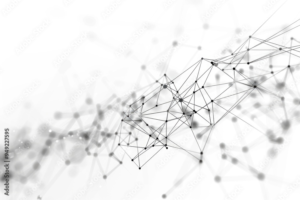 Poster A grayscale illustration of interconnected dots forming a complex pattern