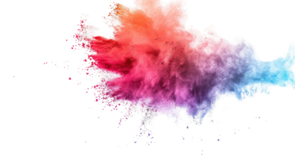 Holi paint color powder explosion colorful isolated on white background