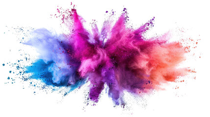 Holi paint color powder explosion colorful isolated on white background