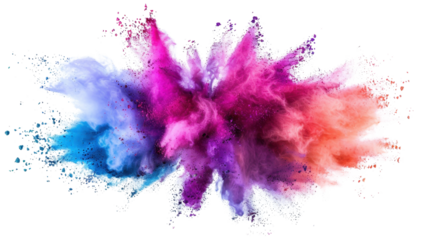 Holi paint color powder explosion colorful isolated on white background