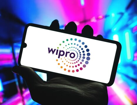 Photo illustration of the Wipro logo is displayed on a smartphone screen, Brazil September , 2024