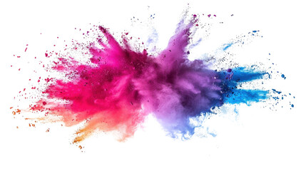 Holi paint color powder explosion colorful isolated on white background