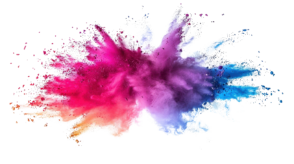 Holi paint color powder explosion colorful isolated on white background