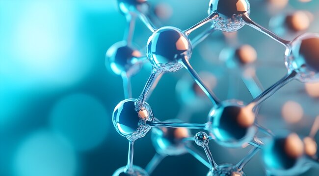 Detailed 3D Rendering of CO2 Molecule Structure with Interconnected Metal Spheres in Octahedral Pattern