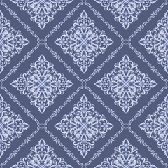 Classic Damask seamless pattern, Vintage design, element old style, floral ornament, Luxury Ornamental lace tracery, wallpaper, Traditional background, Vector Illustration for Elegant Textile Design