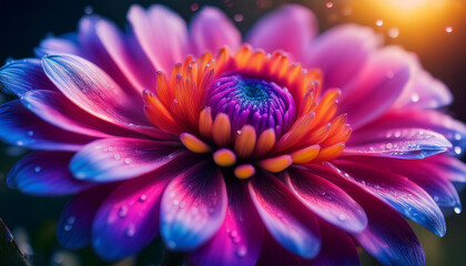 Natures beauty captured in colorful flower close up generative AI  