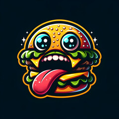 cartoon monster hamburger