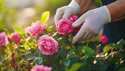 Gentle Hands Pruning Roses A Relaxing Nurturing Garden Experience, Discover The Joy Of Rose Gardening Care Tips For Healthy Blooms