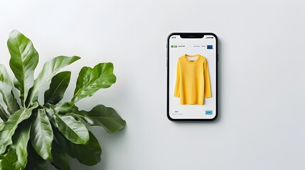 Sleek E commerce Website Mockup on a Contemporary Mobile Device with Minimalist Product Imagery