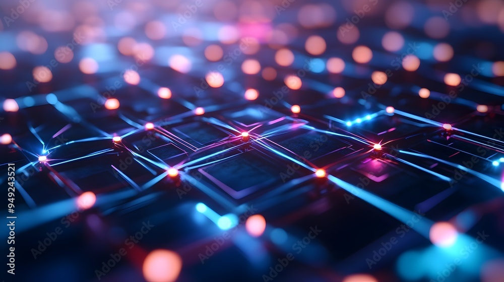 Poster intricate digital architecture futuristic wireframe visualization of backend infrastructure