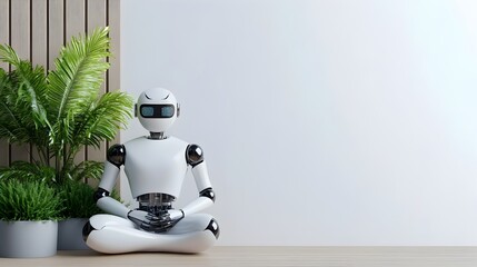 AI Powered Chatbot on Sleek Minimalist Website Interface with Geometric Shapes