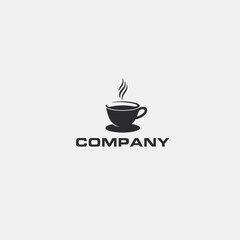 Coffee cup logo flat vector design