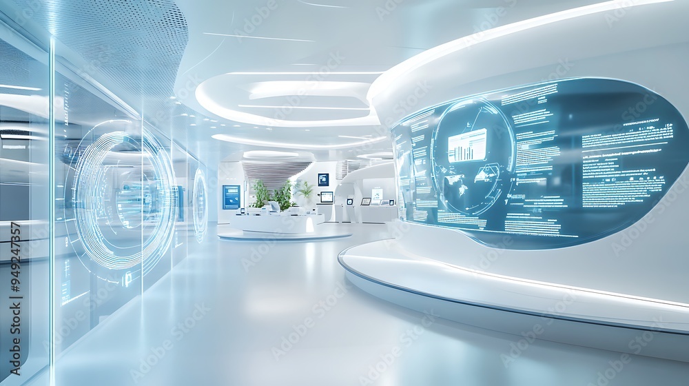 Poster High-Tech Customer Service Center with AI-Powered Chatbots and Real-Time Sentiment Analysis