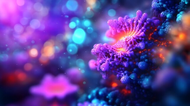 Mesmerizing Glowing Abstract Fractal Patterns Forming Otherworldly Digital Artwork