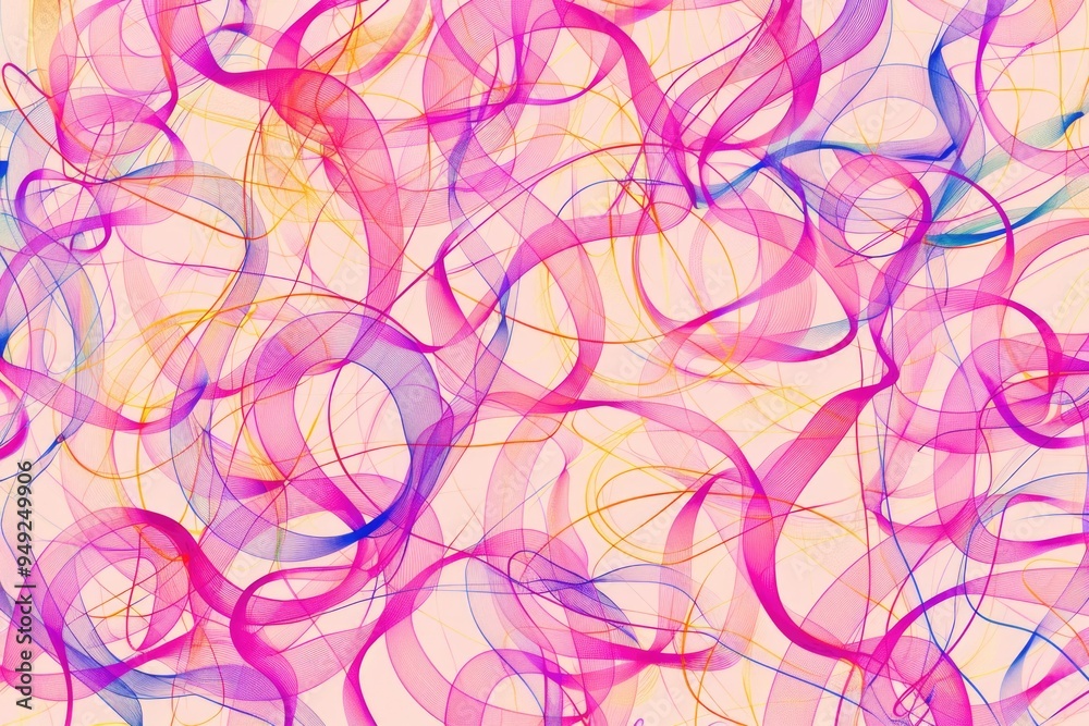 Poster a vibrant abstract art piece featuring swirling patterns and lines