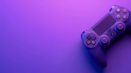 A purple video game controller on a purple background.