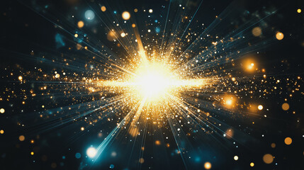 Obraz premium Abstract light explosion and network points, dot, earth's surface, digital background Innovation network points Earth's surface wave background digital wave information technology background