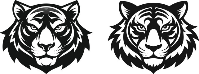 tiger head silhouette vector illustration 