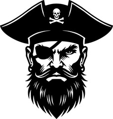 Pirate captain head vector image
