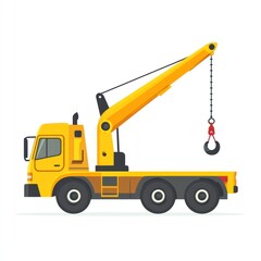 Naklejka premium Yellow Construction Crane Truck Illustration