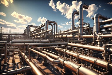 Fototapeta premium ndustrial Pipeline Complex