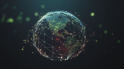 Obraz premium background Innovation network points Earth's surface wave background Abstract digital wave background information technology background The background is the background. gradient wave digital wave ban