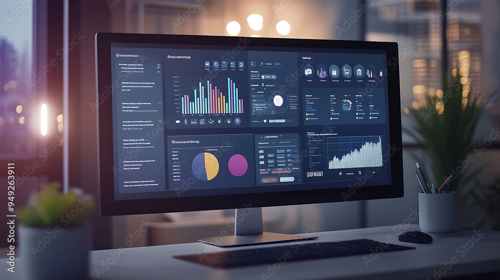 Leinwandbilder Digital Marketing Dashboard with Real-Time Analytics and AI-Driven Content Scheduling